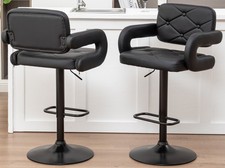 2 BLACK BAR STOOLS LARGE PLUSH