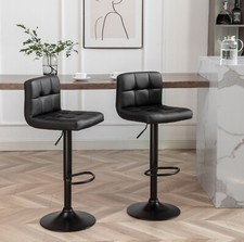 Set of 2 Black Bar Stools