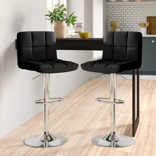 Black faux leather bar - leather,