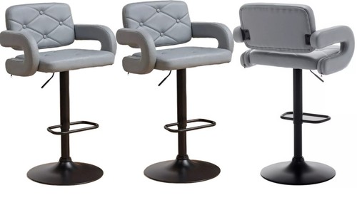Grey bar stools plush - 3,