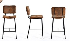 Set of 2 industrial bar stools